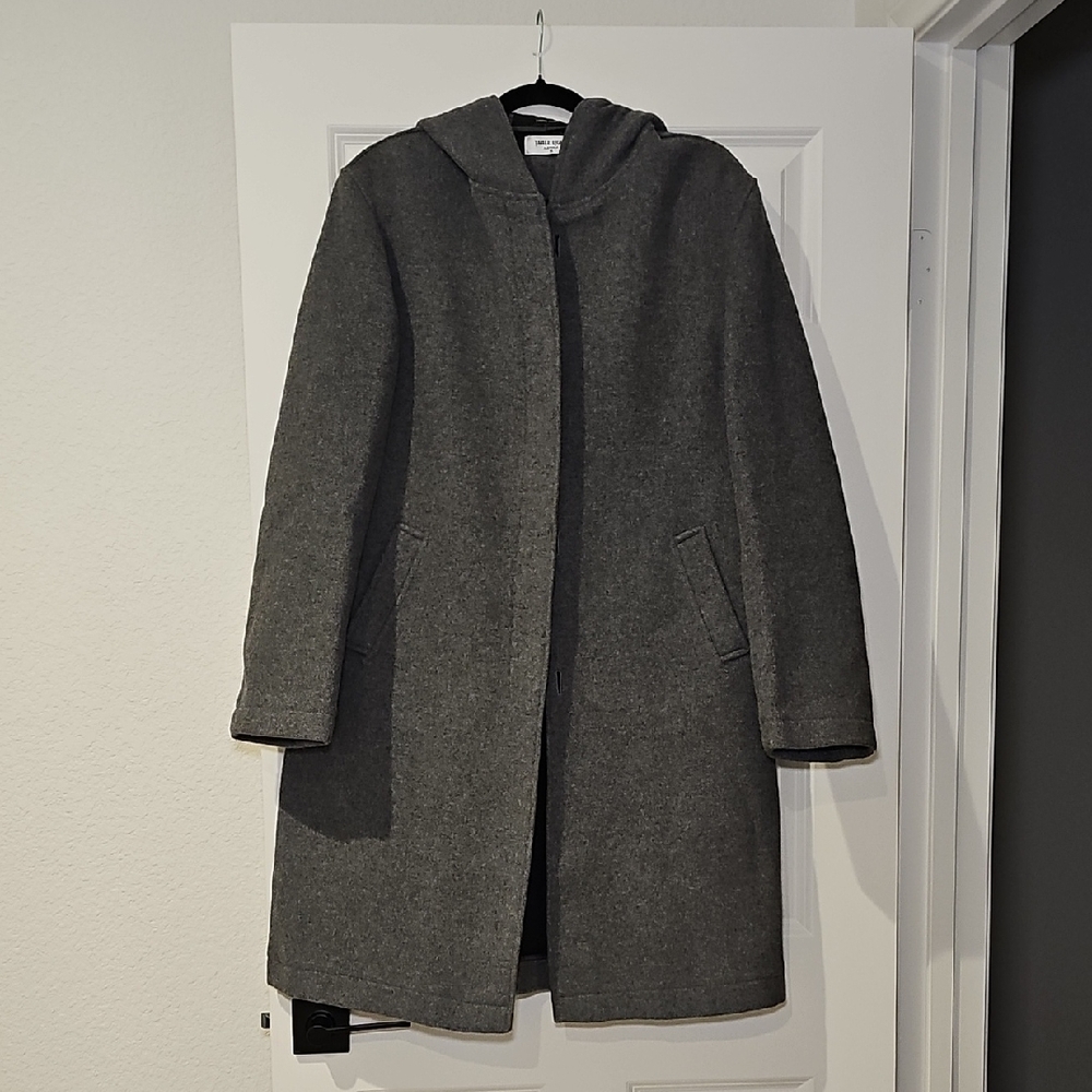 Table Eight Hooded Wool Pocket Long Coat Gray 16